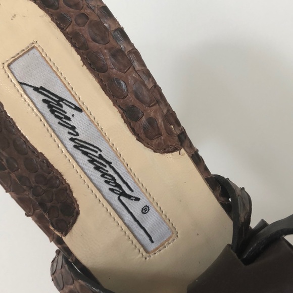 Brian Atwood snakeskin leather strappy heel - Picture 3 of 7